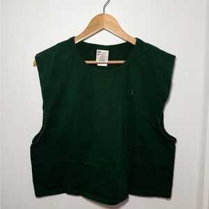 Champion Dark Green Cropped Muscle Tee